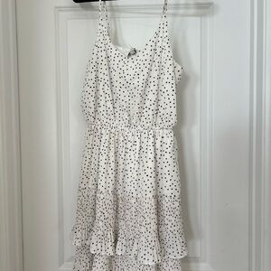 She + Sky White Dress with Black Dots